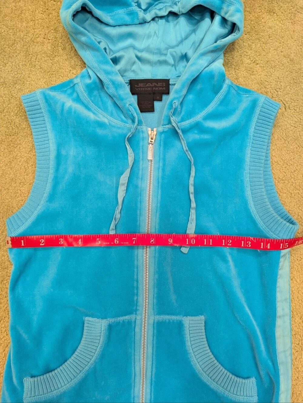 Bright Blue Velour Vest